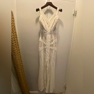 White mesh maxi dress size small New without tags